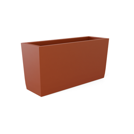 Panama tapered fiberglass planter in Matte Terra Cotta, shown empty