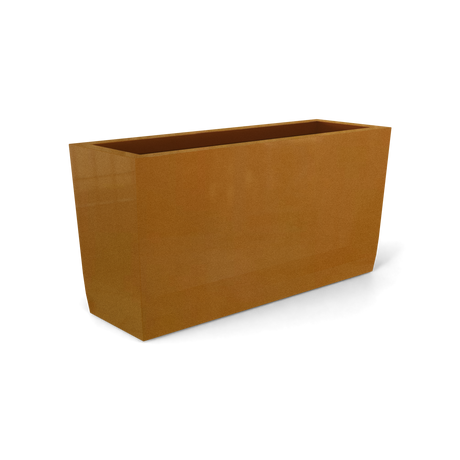 Panama tapered rectangular fiberglass planter in Metallic Bronze, 36 × 12 × 18 in, studio render