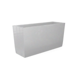 Panama tapered fiberglass planter in Metallic Silver, shown empty