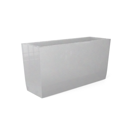 Panama tapered fiberglass planter in Metallic Silver, shown empty
