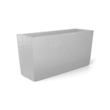Panama tapered rectangular fiberglass planter in Metallic Silver, 36 × 12 × 18 in, studio render