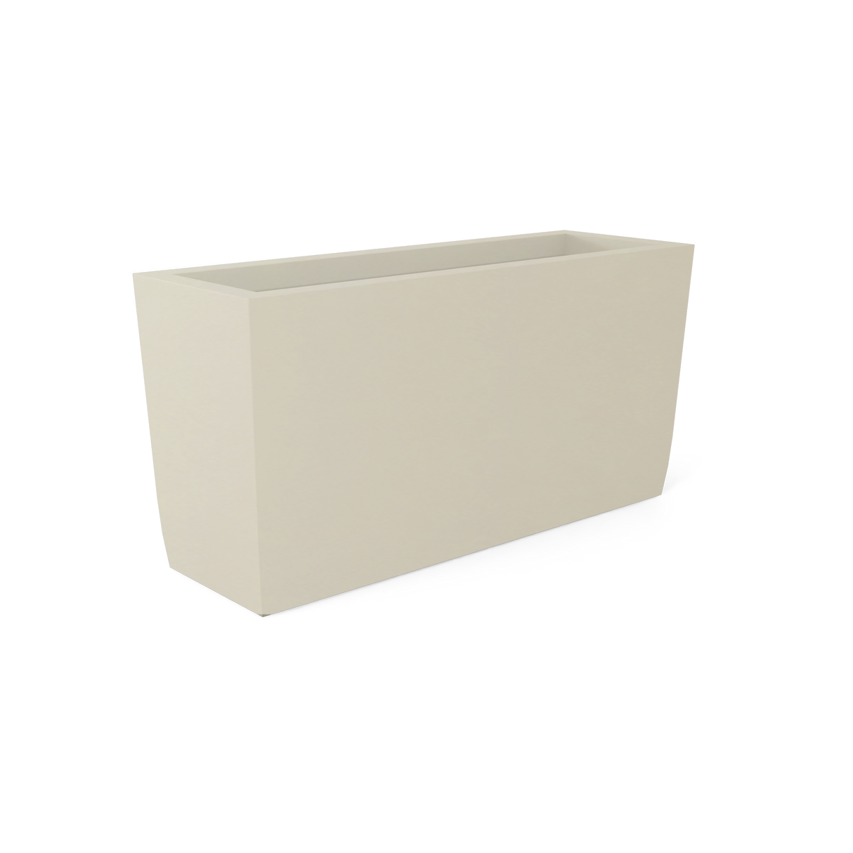 Panama tapered fiberglass planter in Satin Beige, shown empty