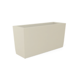 Panama tapered fiberglass planter in Satin Beige, shown empty