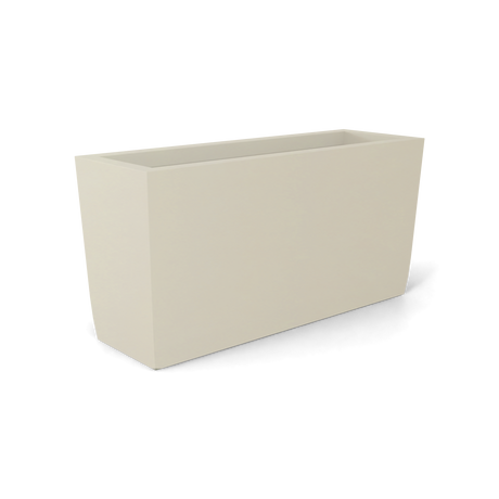 Panama tapered rectangular fiberglass planter in Satin Beige, 36 × 12 × 18 in, studio render