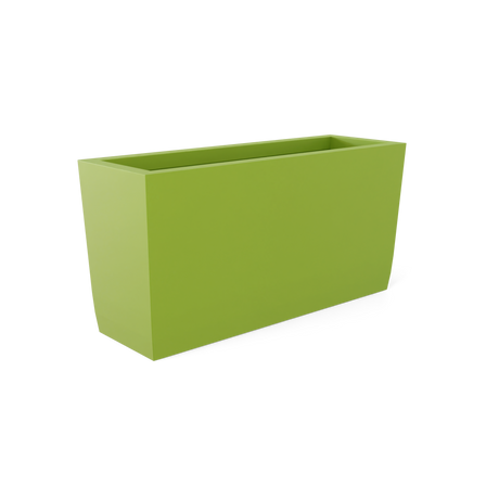 Panama tapered fiberglass planter in Satin Green, shown empty