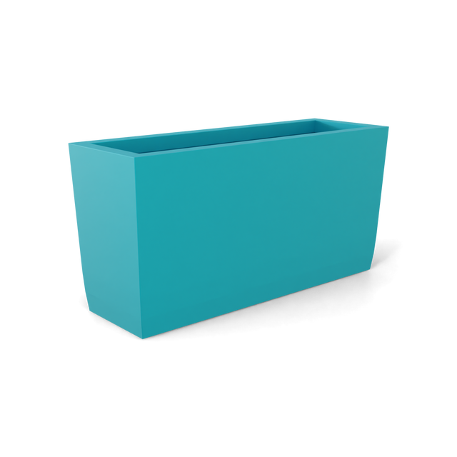 Panama tapered rectangular fiberglass planter in Satin Seafoam Green, 36 × 12 × 18 in, studio render