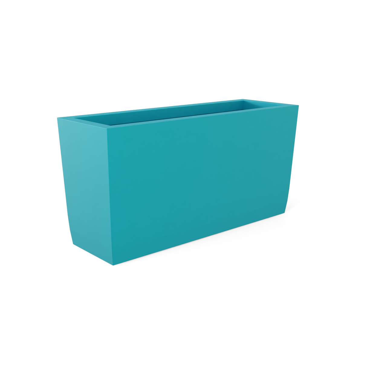 Panama tapered fiberglass planter in Satin Seafoam Green, shown empty