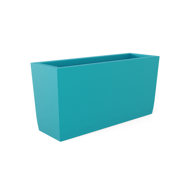 Panama tapered fiberglass planter in Satin Seafoam Green, shown empty