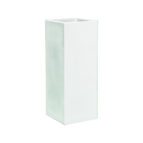 Perth corner fiberglass planter in Gloss Bright White, 16 × 16 × 42 in, studio render