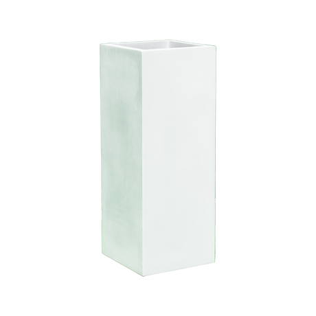 Perth corner fiberglass planter in Gloss Bright White, 16 × 16 × 42 in, studio render