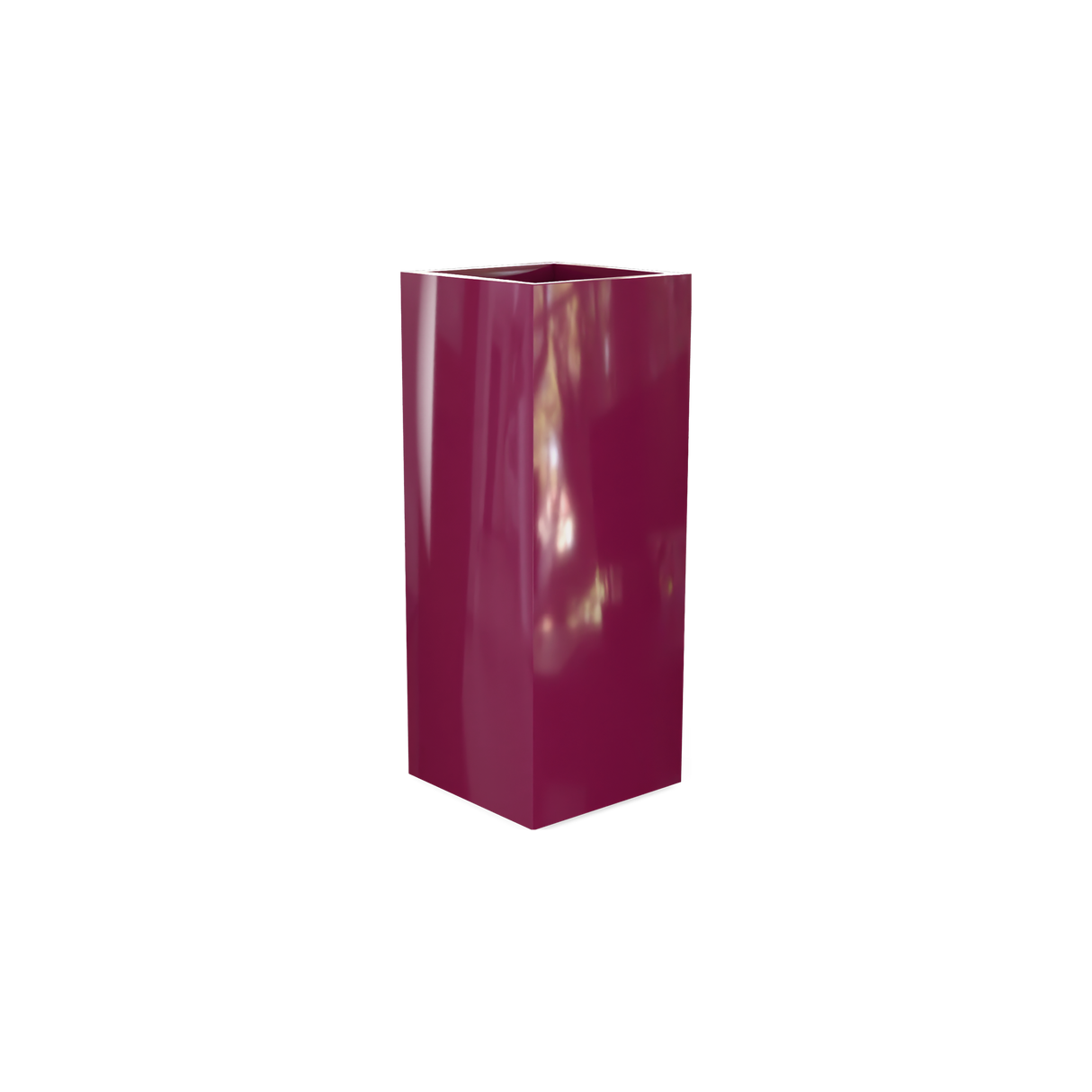 Perth corner fiberglass planter in Gloss Eggplant