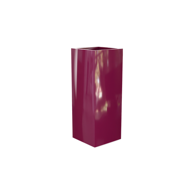 Perth corner fiberglass planter in Gloss Eggplant