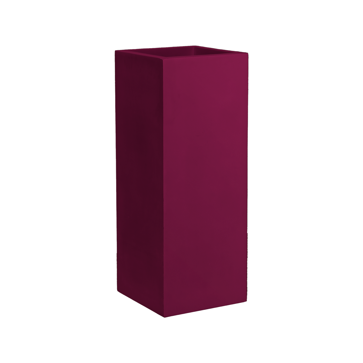 Perth corner fiberglass planter in Gloss Eggplant, 16 × 16 × 42 in, studio render
