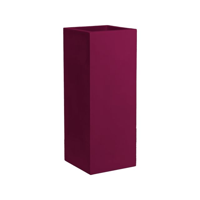 Perth corner fiberglass planter in Gloss Eggplant, 16 × 16 × 42 in, studio render