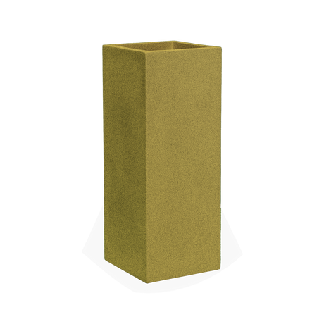 Perth corner fiberglass planter in Gloss Metallic Gold, 16 × 16 × 42 in, studio render