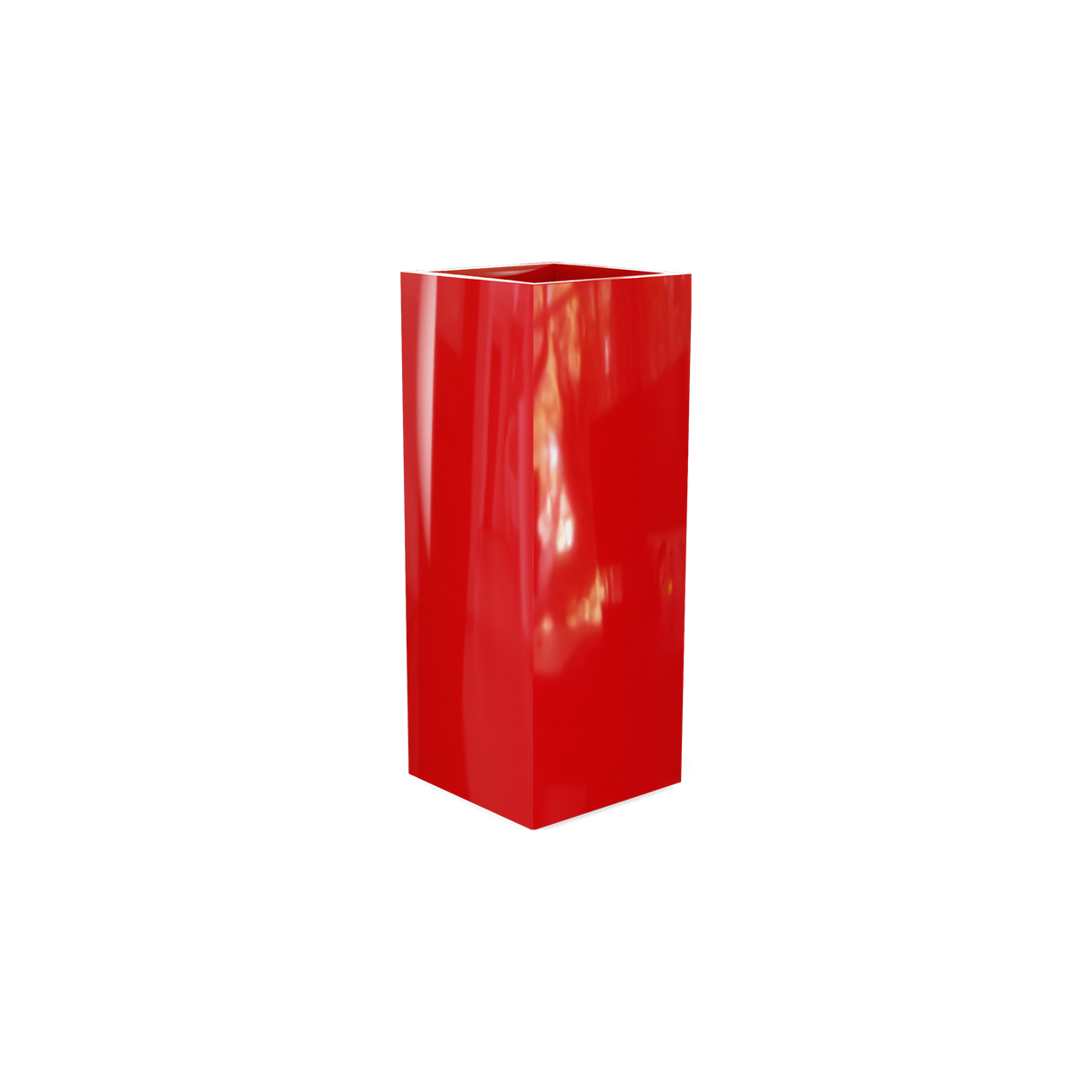 Perth corner fiberglass planter in Gloss Red