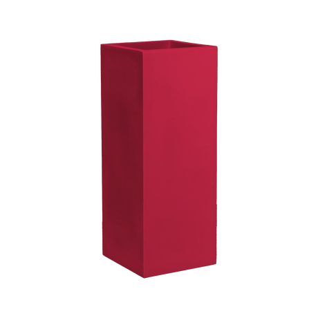 Perth corner fiberglass planter in Gloss Red, 16 × 16 × 42 in, studio render