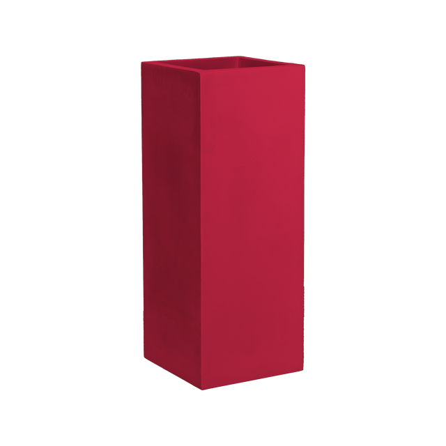 Perth corner fiberglass planter in Gloss Red, 16 × 16 × 42 in, studio render