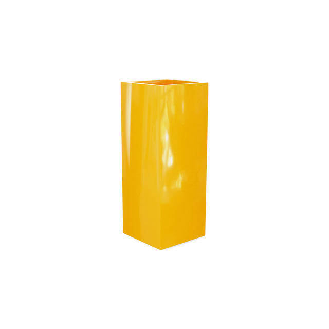 Perth corner fiberglass planter in Gloss Saffron