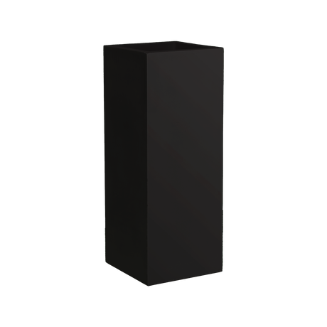 Perth corner fiberglass planter in Matte Black, 16 × 16 × 42 in, studio render