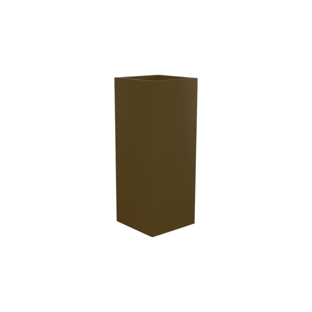 Perth corner fiberglass planter in Matte Bronze