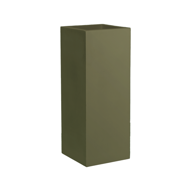 Perth corner fiberglass planter in Matte Bronze, 16 × 16 × 42 in, studio render