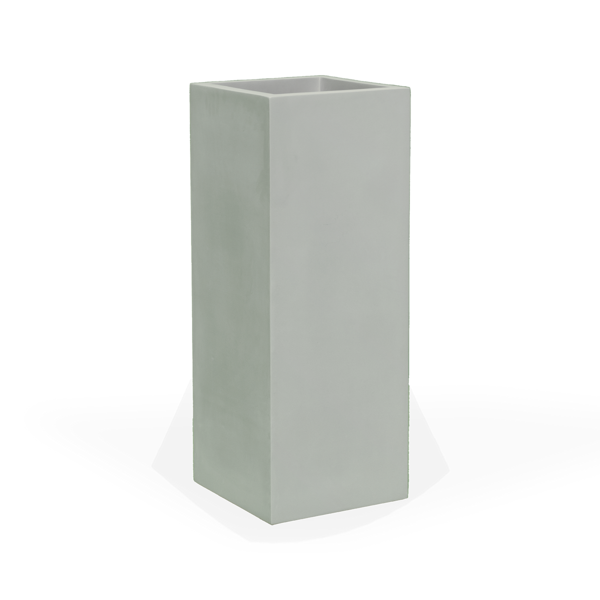 Perth corner fiberglass planter in Matte Cement Grey, 16 × 16 × 42 in, studio render