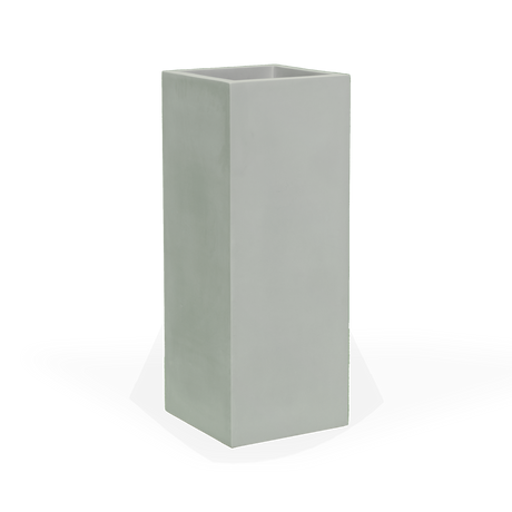 Perth corner fiberglass planter in Matte Cement Grey, 16 × 16 × 42 in, studio render
