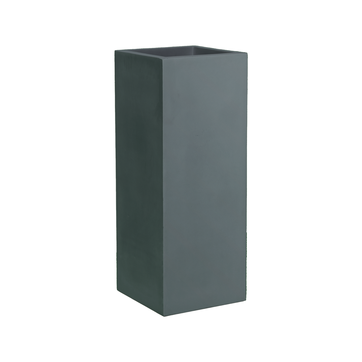 Perth corner fiberglass planter in Matte Charcoal, 16 × 16 × 42 in, studio render
