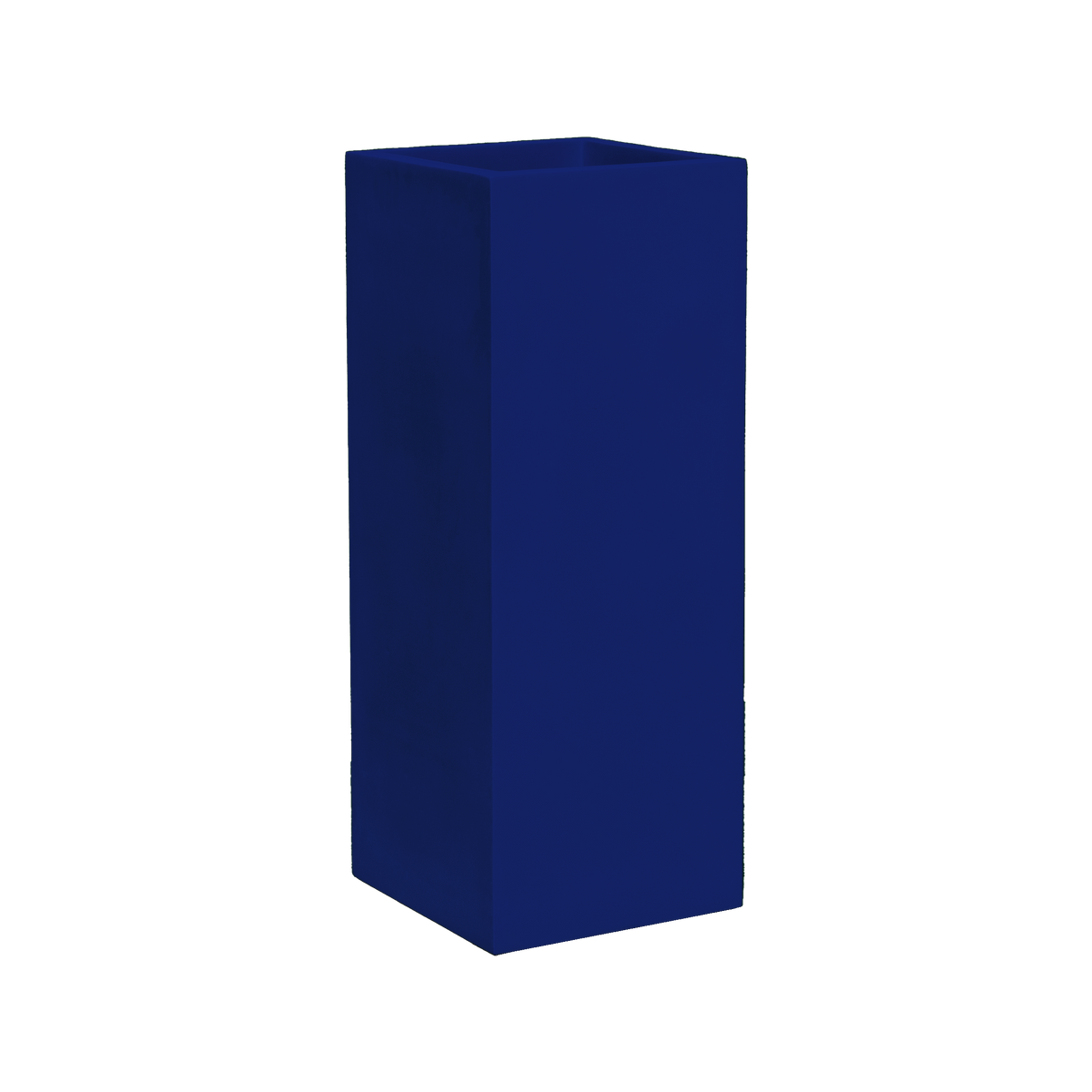 Perth corner fiberglass planter in Matte Cobalt Blue, 16 × 16 × 42 in, studio render
