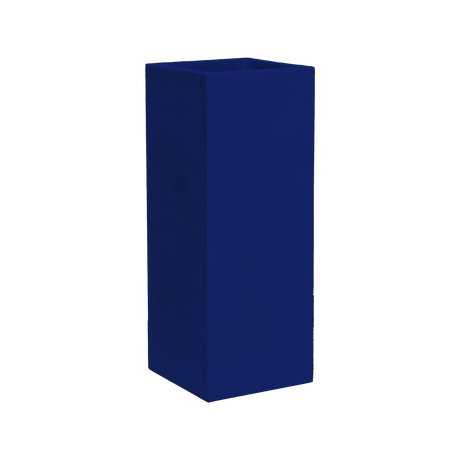 Perth corner fiberglass planter in Matte Cobalt Blue, 16 × 16 × 42 in, studio render