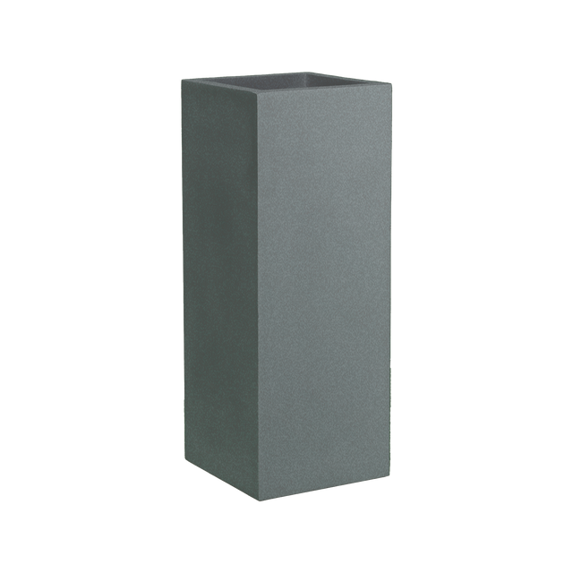 Perth corner fiberglass planter in Matte Gunmetal, 16 × 16 × 42 in, studio render