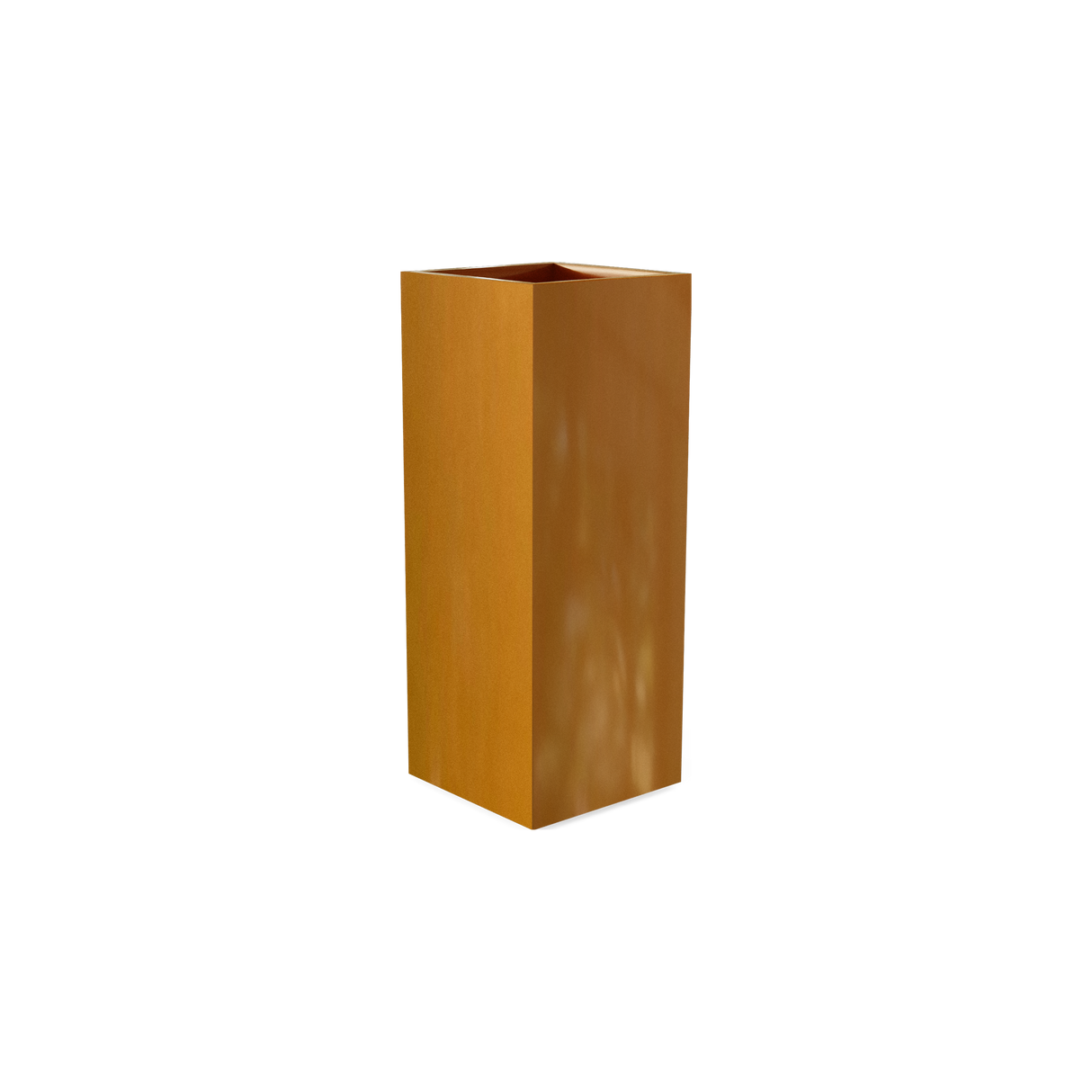 Perth corner fiberglass planter in Metallic Bronze