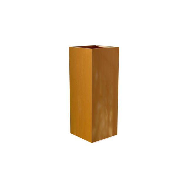 Perth corner fiberglass planter in Metallic Bronze