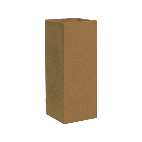 Perth corner fiberglass planter in Metallic Bronze, 16 × 16 × 42 in, studio render