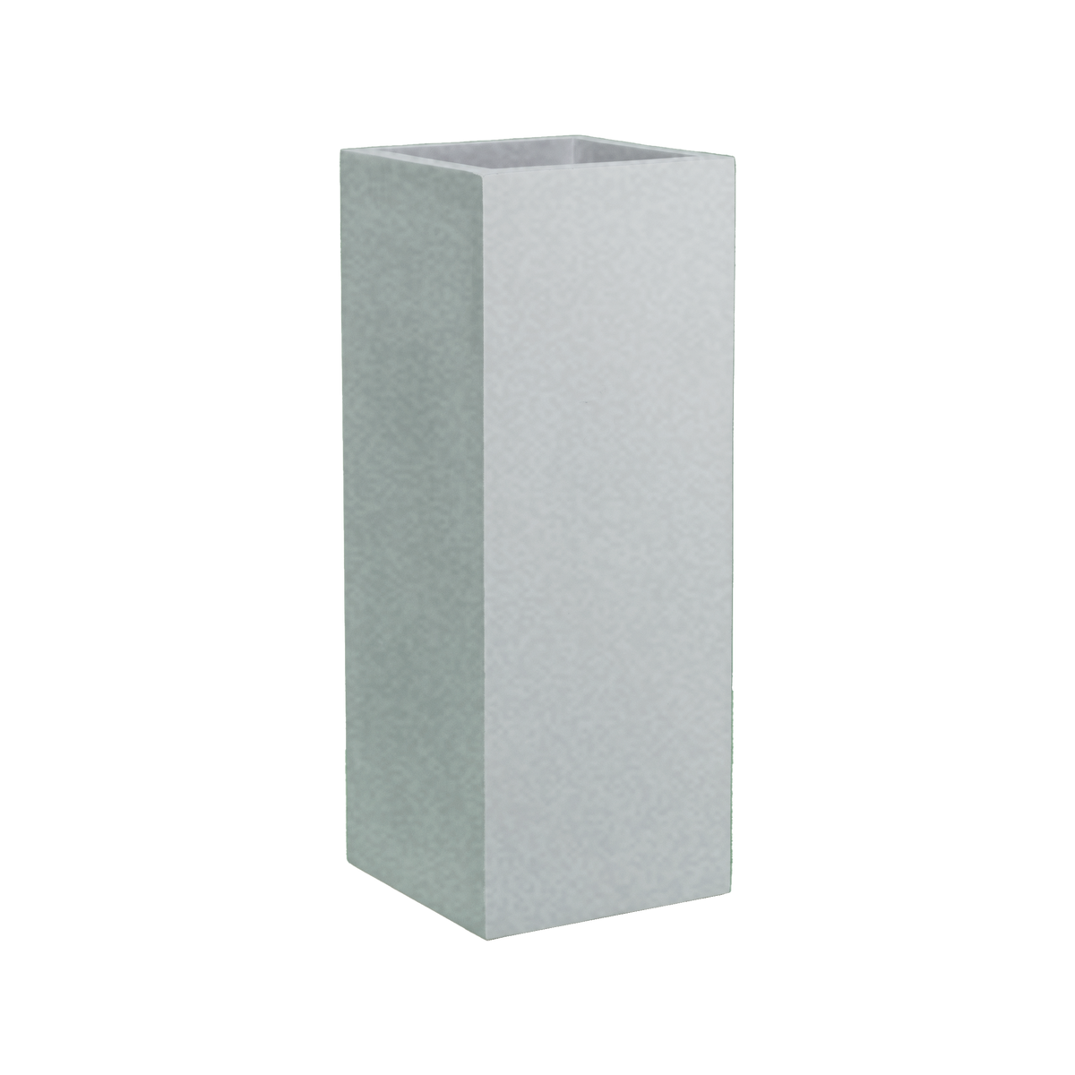 Perth corner fiberglass planter in Metallic Silver, 16 × 16 × 42 in, studio render