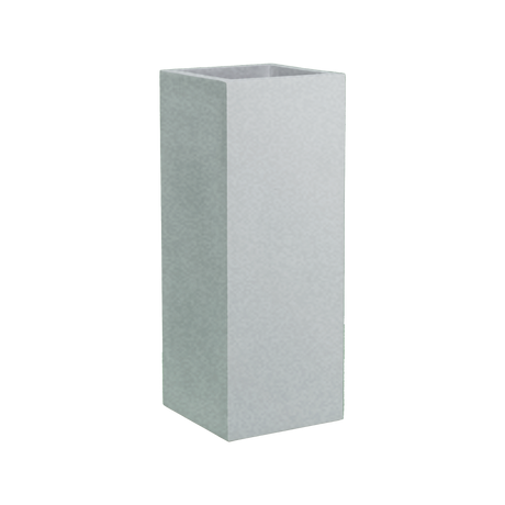 Perth corner fiberglass planter in Metallic Silver, 16 × 16 × 42 in, studio render