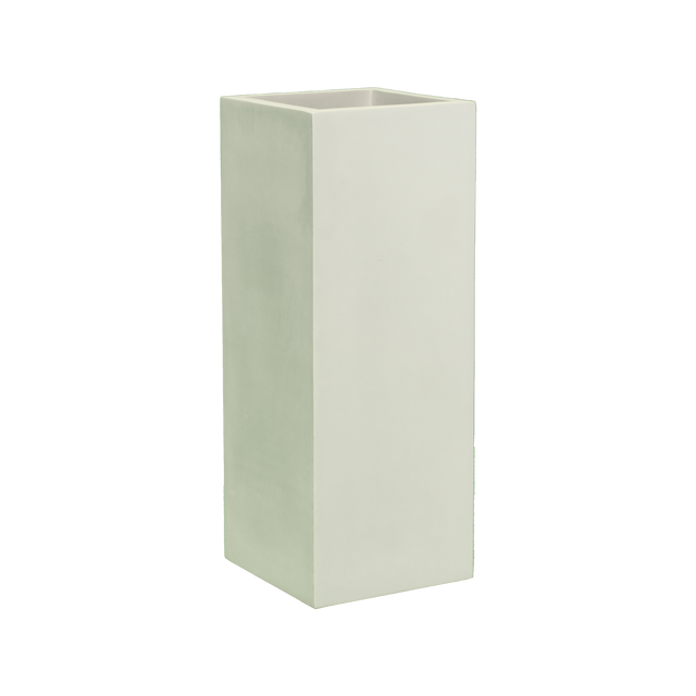 Perth corner fiberglass planter in Satin Beige, 16 × 16 × 42 in, studio render