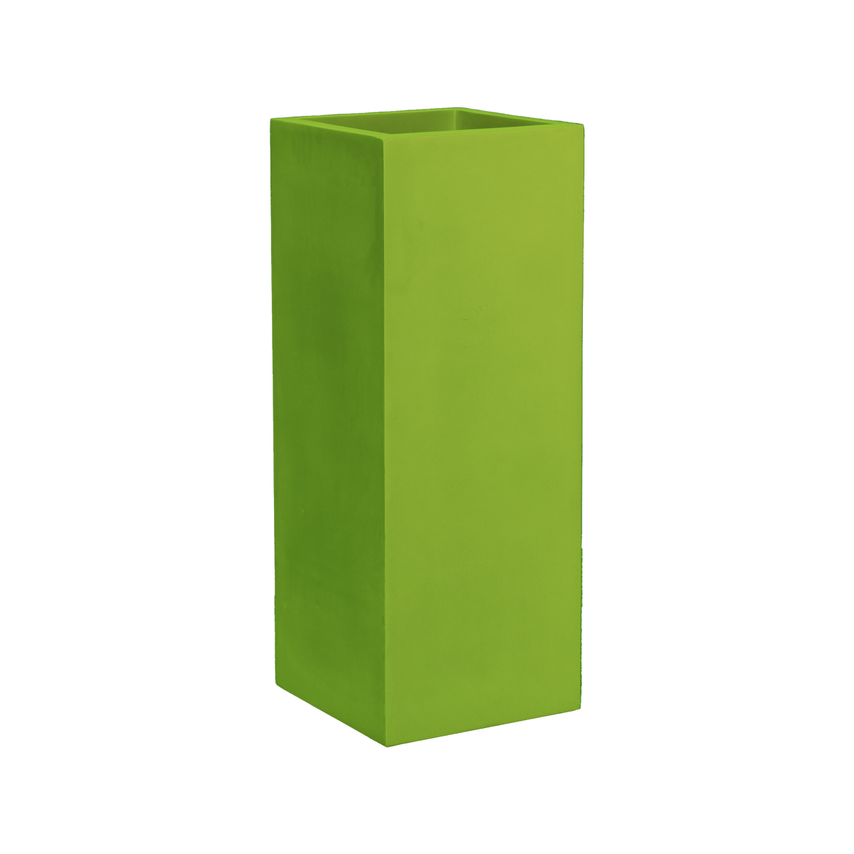 Perth corner fiberglass planter in Satin Green, 16 × 16 × 42 in, studio render