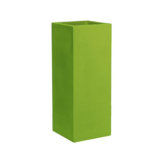 Perth corner fiberglass planter in Satin Green, 16 × 16 × 42 in, studio render