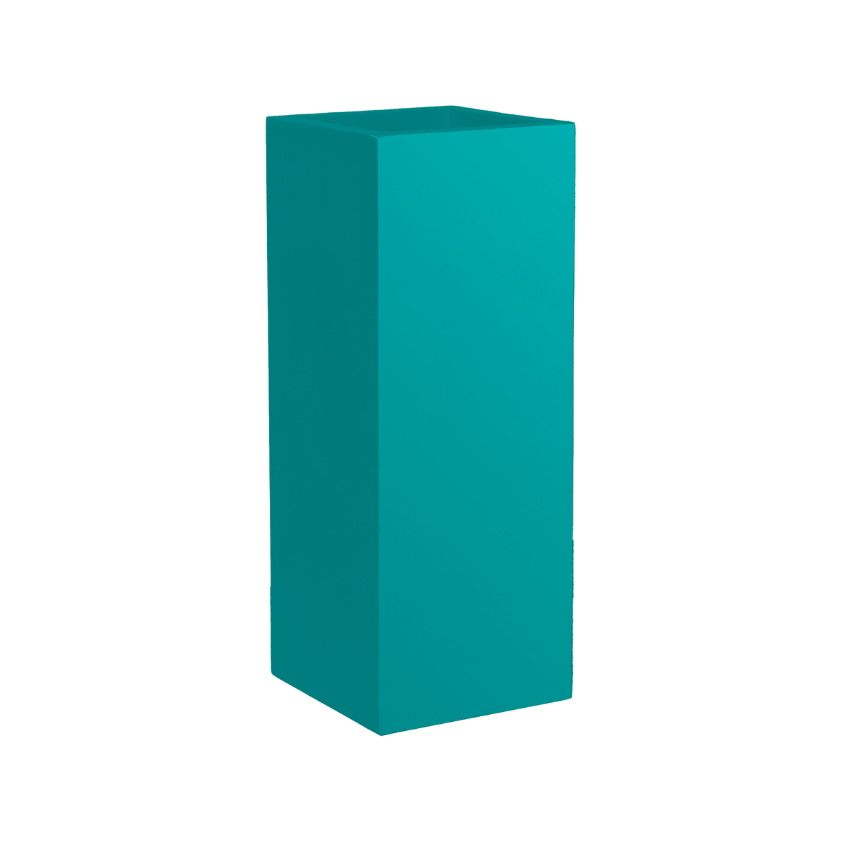 Perth corner fiberglass planter in Satin Seafoam Green, 16 × 16 × 42 in, studio render