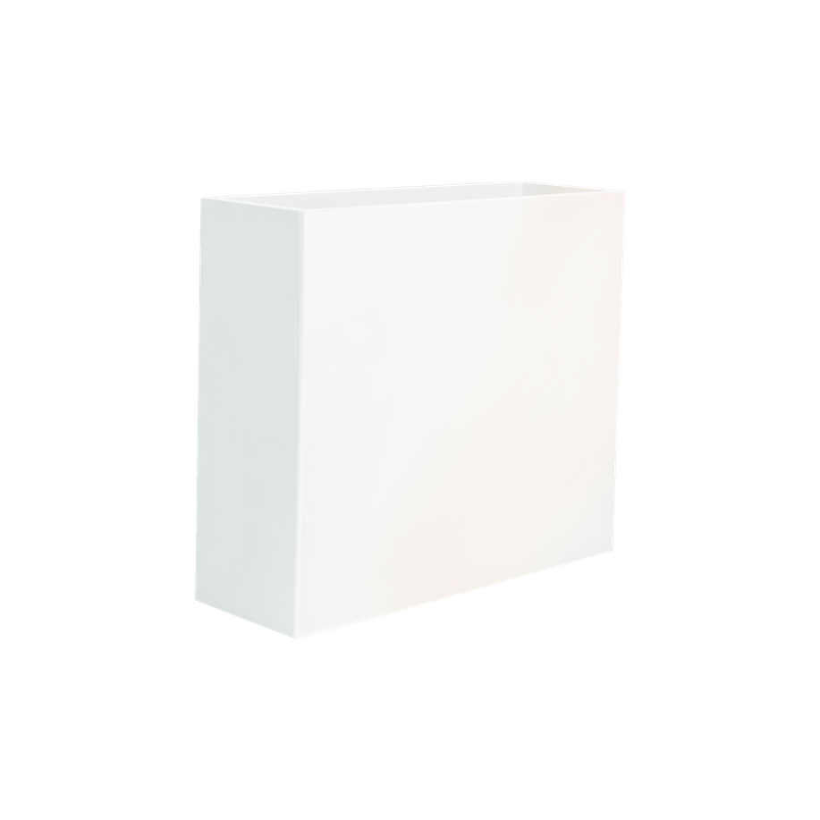 Perth rectangular fiberglass planter in Gloss Bright White, 48 × 16 × 42 in, studio render