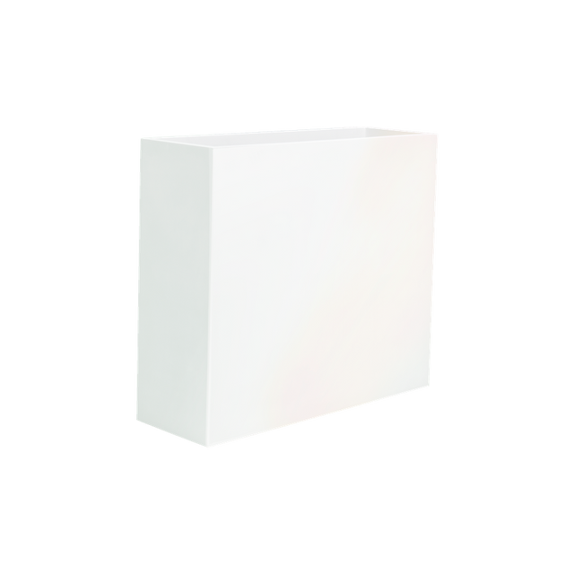 Perth rectangular fiberglass planter in Gloss Bright White, 48 × 16 × 42 in, studio render