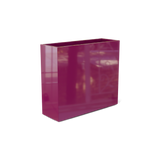 Perth rectangular fiberglass planter in Gloss Eggplant, shown empty