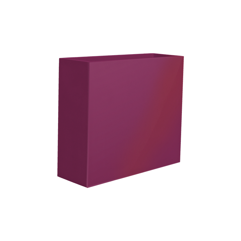 Perth rectangular fiberglass planter in Gloss Eggplant, 48 × 16 × 42 in, studio render
