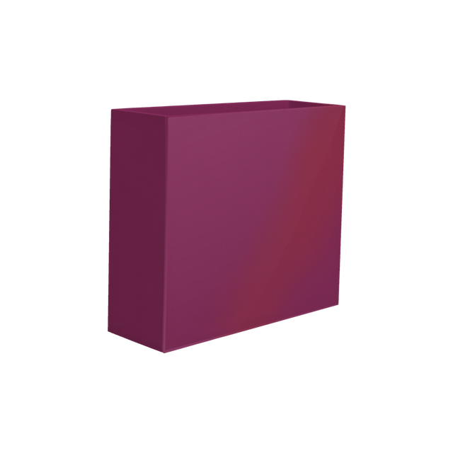 Perth rectangular fiberglass planter in Gloss Eggplant, 48 × 16 × 42 in, studio render