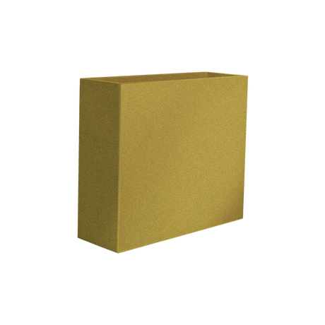 Perth rectangular fiberglass planter in Gloss Metallic Gold, 48 × 16 × 42 in, studio render