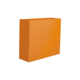 Perth rectangular fiberglass planter in Gloss Red, 48 × 16 × 42 in, studio render (shown in Gloss Tangerine; colour approximate)
