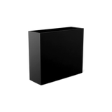 Perth rectangular fiberglass planter in Matte Black, shown empty