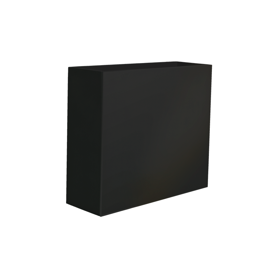 Perth rectangular fiberglass planter in Matte Black, 48 × 16 × 42 in, studio render